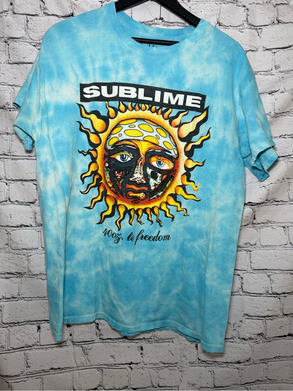 Sublime Band T Shirt Blue Tie Dye Sun Graphic 40oz to Freedom Rock Tee